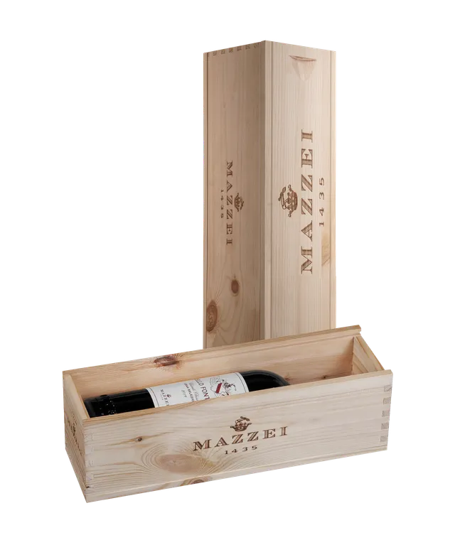 Marchesi Mazzei cassetta legno 1 bottiglia regalo