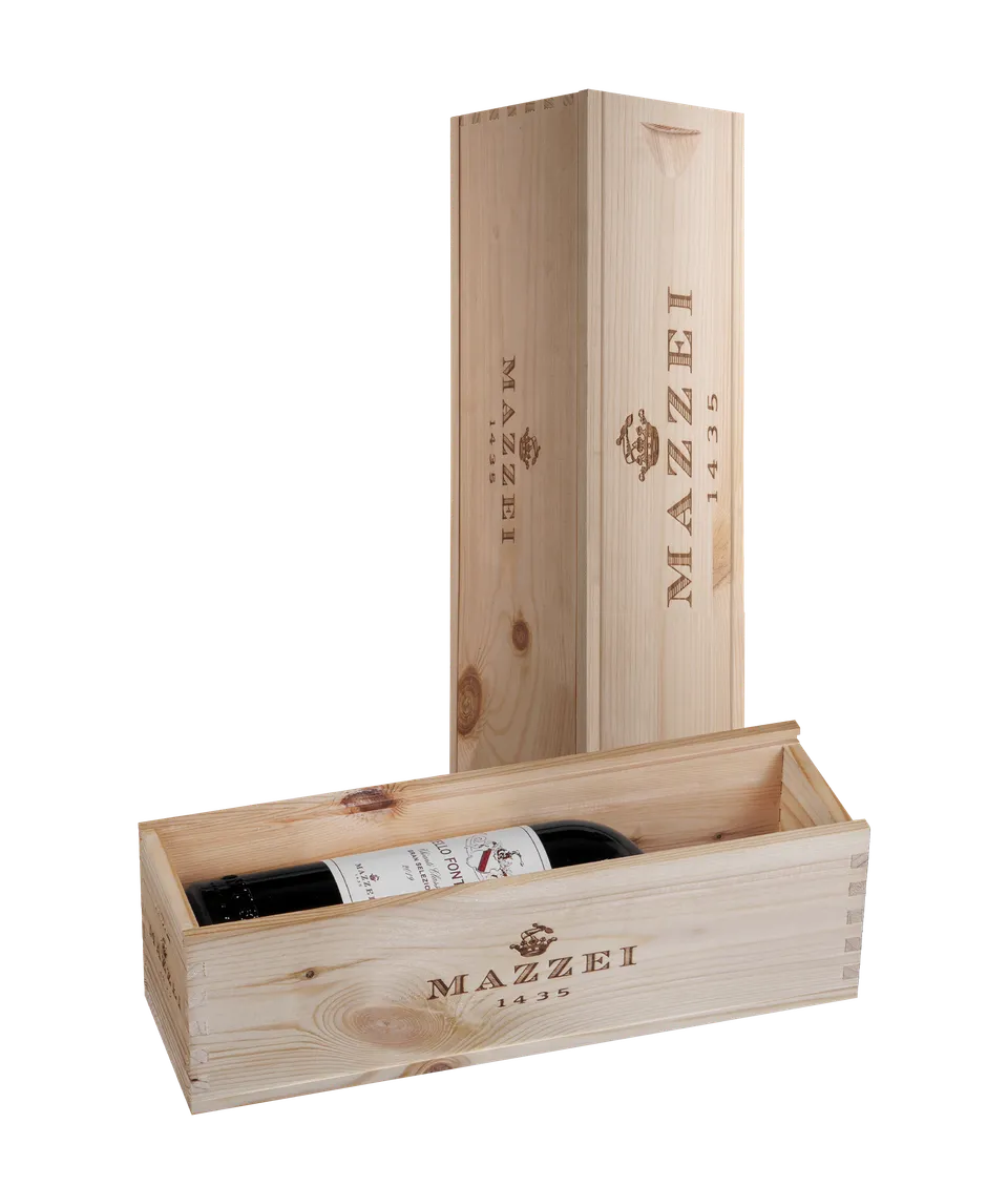 Marchesi Mazzei cassetta legno 1 bottiglia regalo