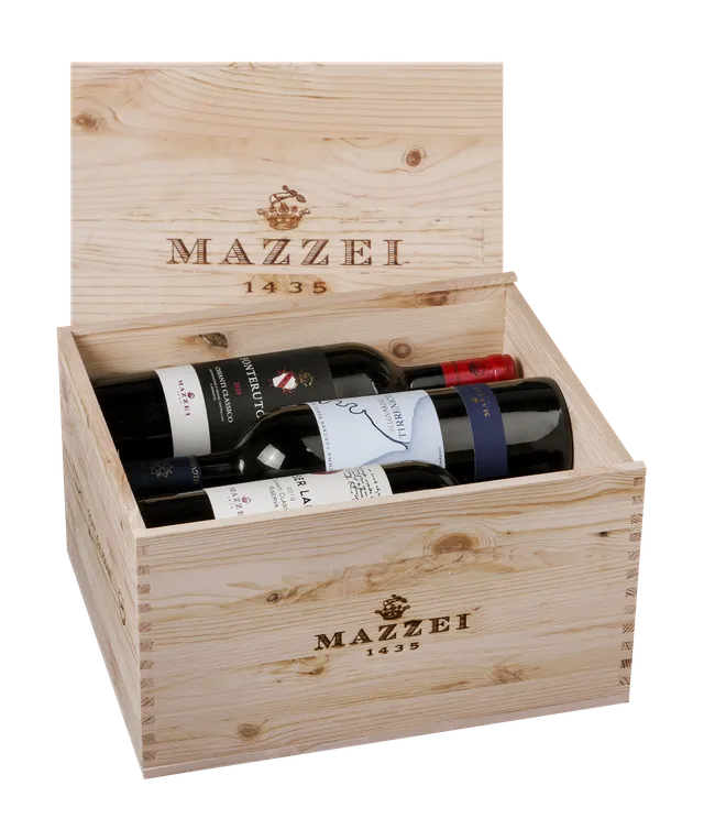 Marchesi Mazzei cassetta legno 6 bottiglie accessorio cantina