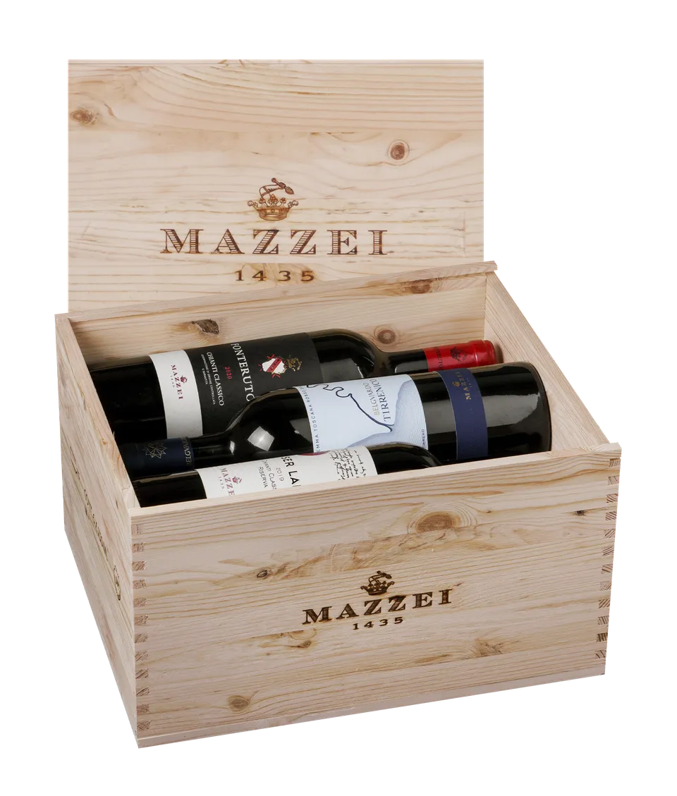 Marchesi Mazzei cassetta legno 6 bottiglie accessorio cantina