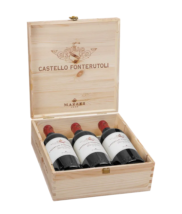 Marchesi Mazzei Castello Fonterutoli cassetta legno 3 bottiglie