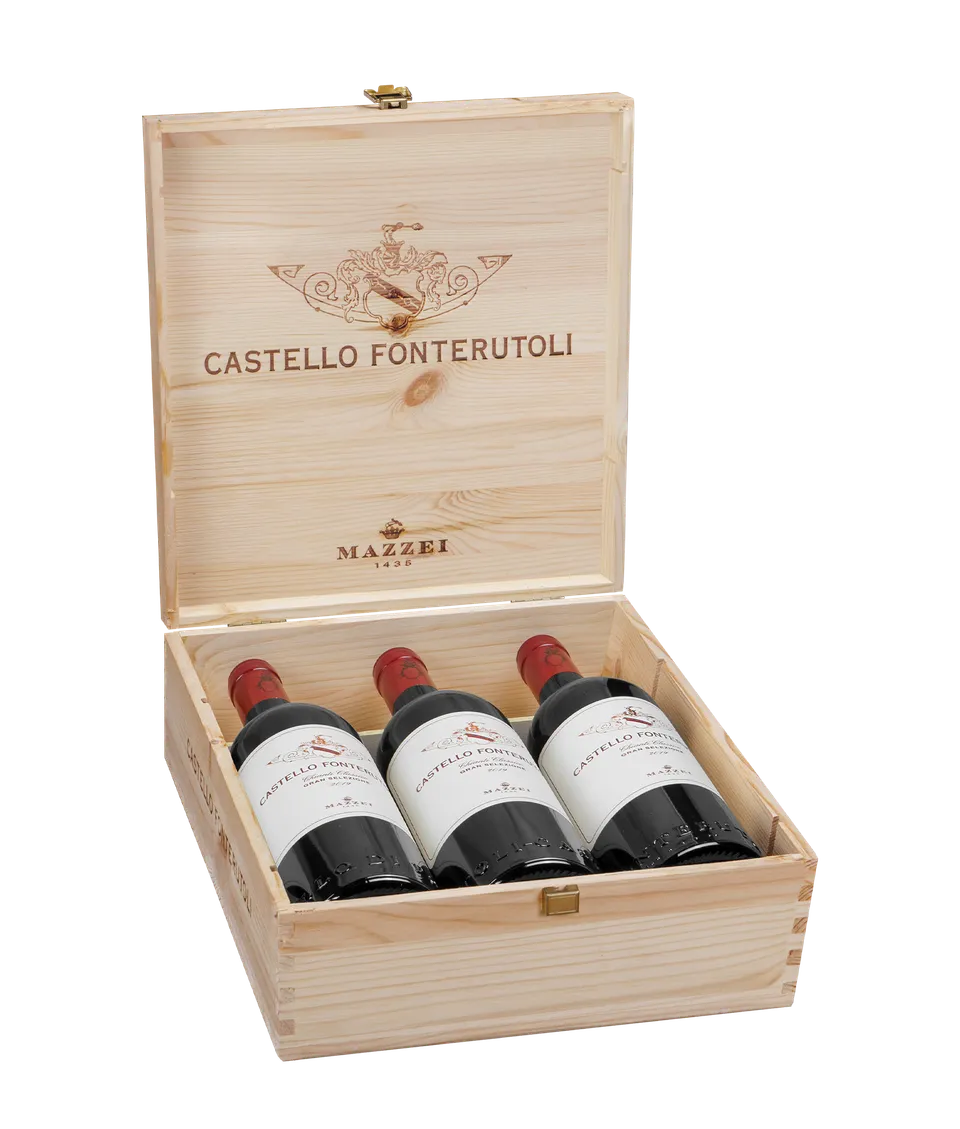 Marchesi Mazzei Castello Fonterutoli cassetta legno 3 bottiglie